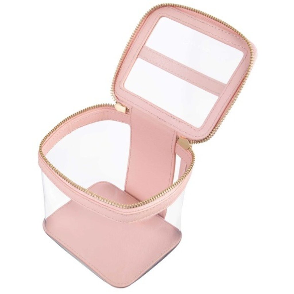 Blush Pink Clear Cosmetic Case With Handle — image 2 of 8